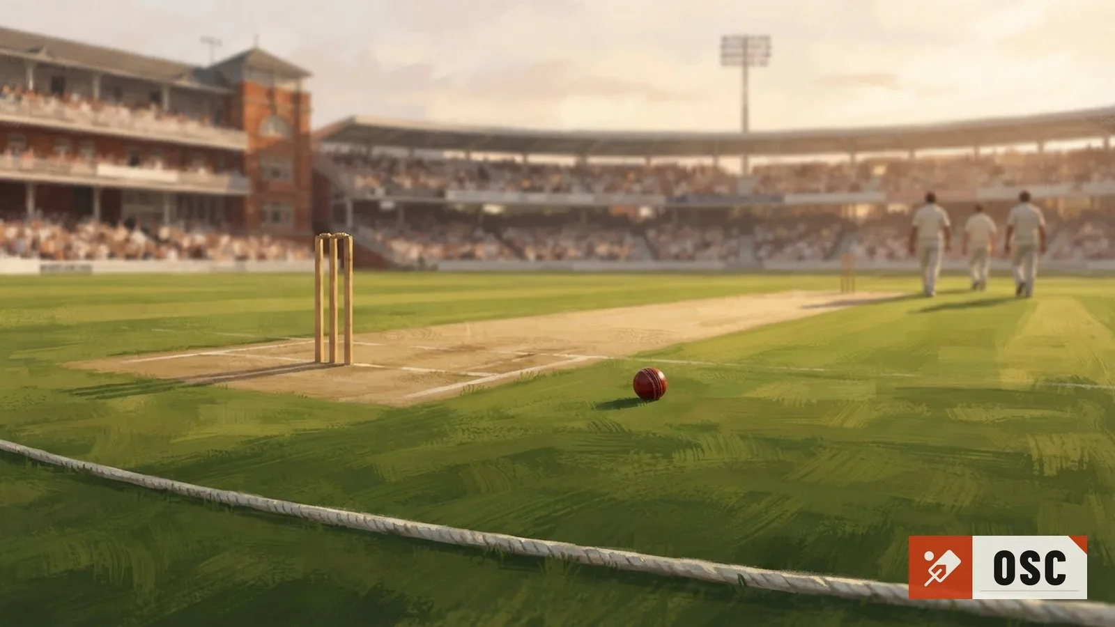 Illustration: the empty playing surface and its equipment at rest, no people anywhere in the frame